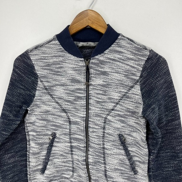Athleta Full Zip Sweatshirt‎ Women's Size XS Gray Blue 100% Cotton Pockets Yoga - Picture 2 of 10